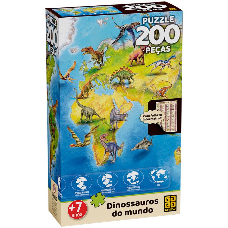 Quebra-Cabeca---Dinossauros-Do-Mundo---200-Pecas---Grow-0