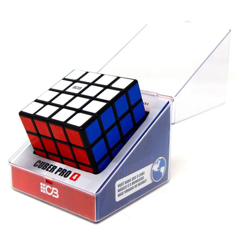 CUBO MAGICO CUBER PRO 4 PRETO - Quebra Cabeça 3D Cubo Magico Cuber Pro 4x4  Preto - Cuber Brasil - CUBER BRASIL