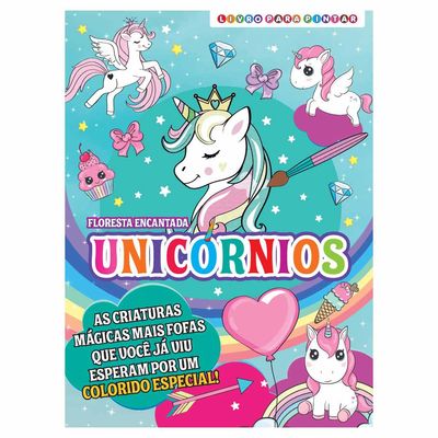 Livro Com Aquarela Unicórnios e o Reino Mágico Crianças Filhos