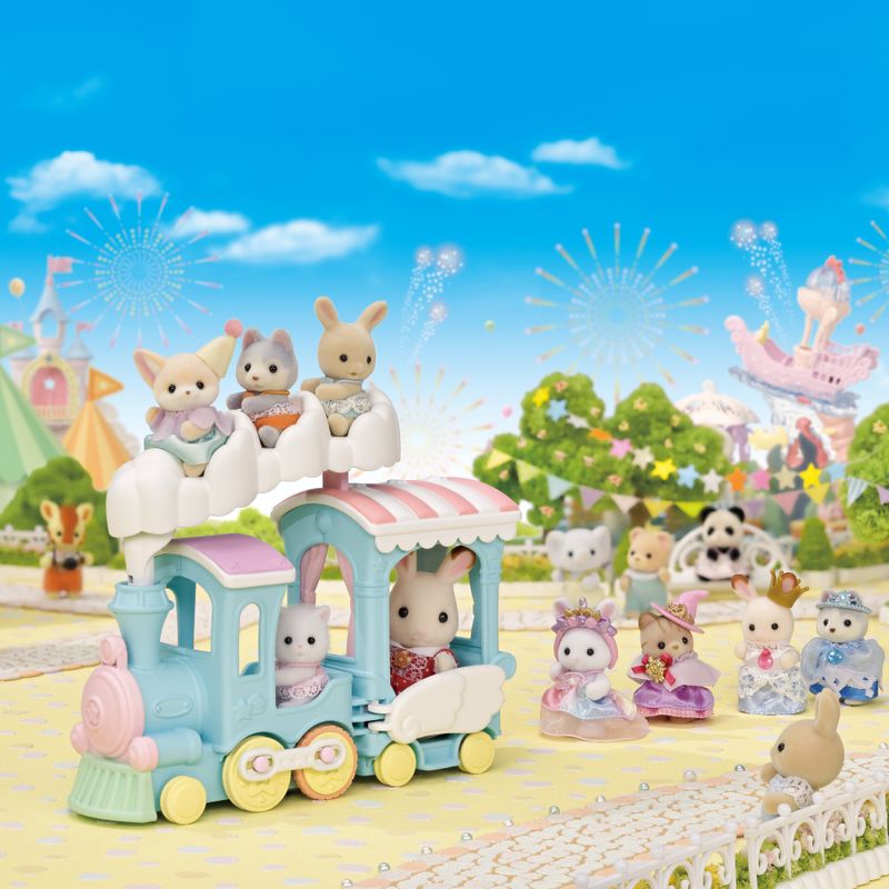 Sylvanian-Families---Conjunto---Trem-Arco-Iris-Flutuante-Na-Nuvem---Epoch-3