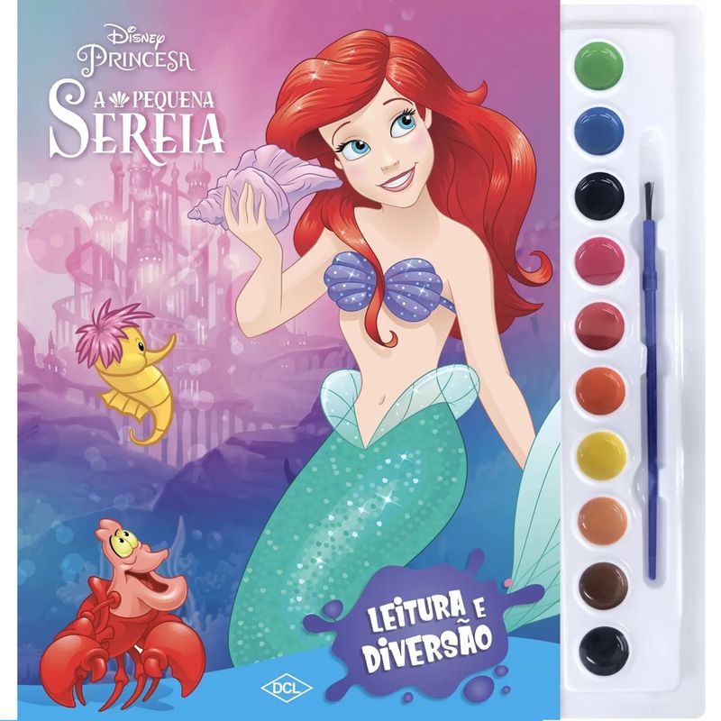 Livro-Para-Colorir---Disney-Princesa----A-Pequena-Sereia---Aquarela---Catavento-0