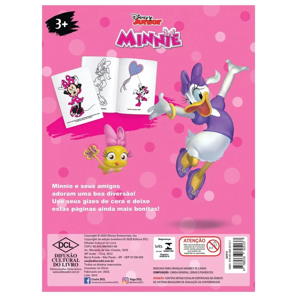 LIVRO Minnie DISNEY - LER E COLORIR + giz de cera