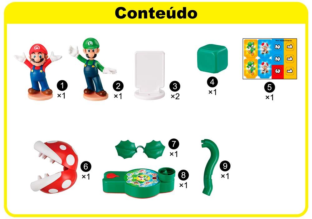 Jogo de Tabuleiro - Planta Piranha - Super Mario - Fuga - 2 a 4 Jogadores -  Epoch - Ri Happy