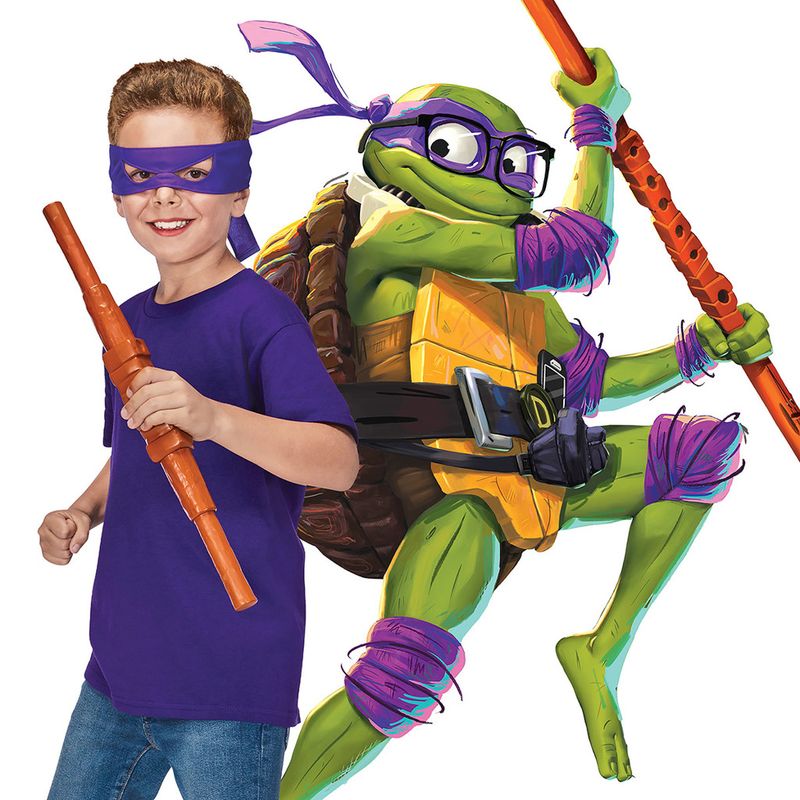 Mascot Donatello famosa tartaruga roxa ninja