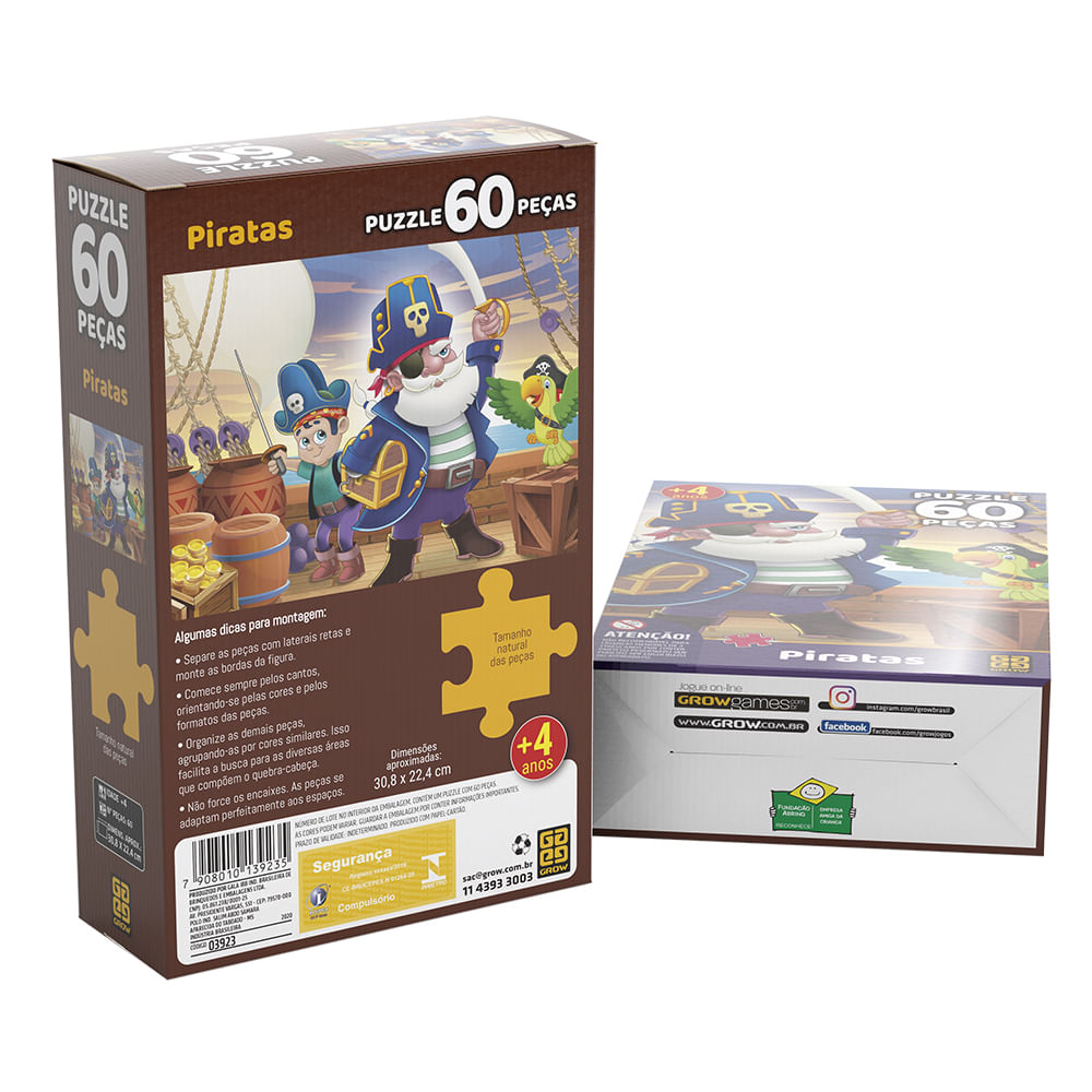 Jogo Quebra Cabeca Puzzle 60 Pecas Disney +4 Anos Grow - Ri Happy