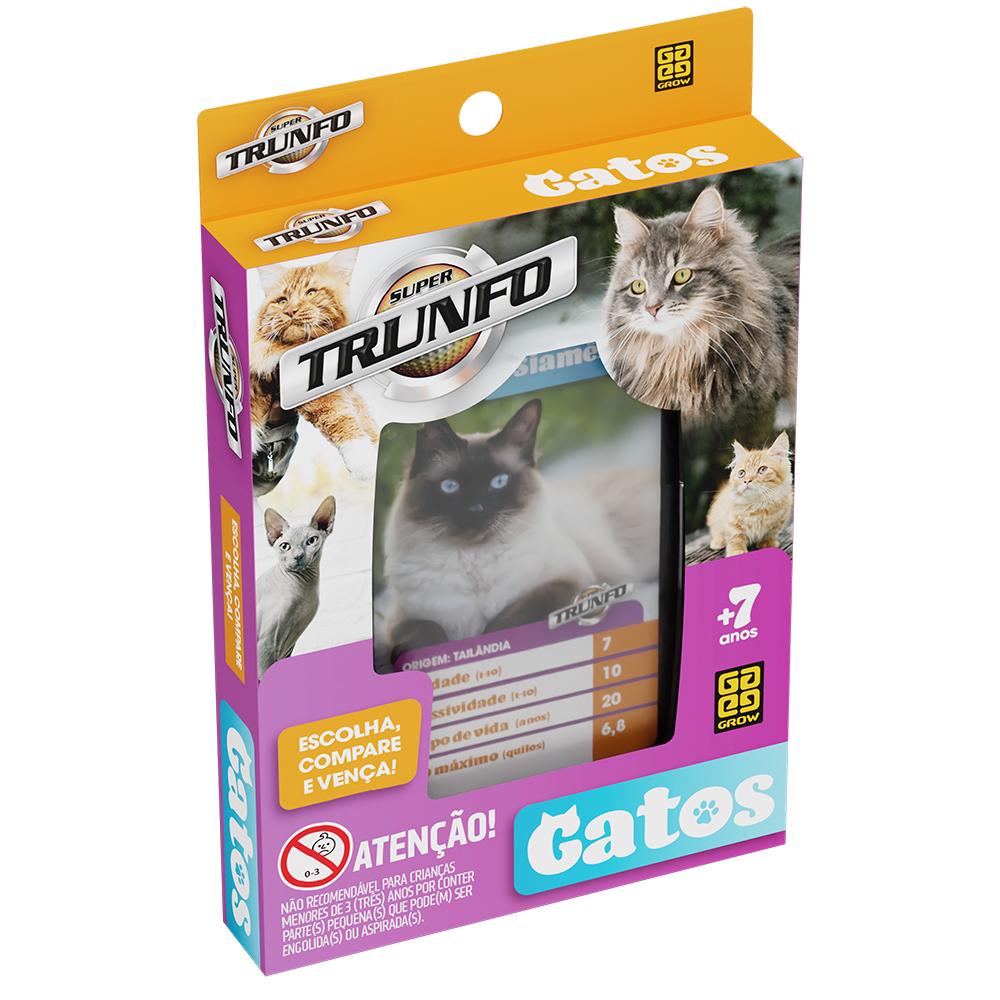 Jogo de Cartas - Super Trunfo - Gatos - 32 Cartas - Grow - Ri Happy