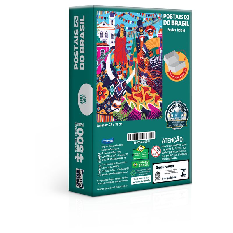Quebra-cabeca-Nano---500-pecas---Postais-do-Brasil---Festas-Tipicas---Game-Office---Toyster-2