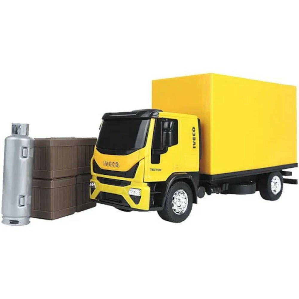 Carreta de Brinquedo Iveco com Trator Escavadeira Realistas Usual - Ri Happy