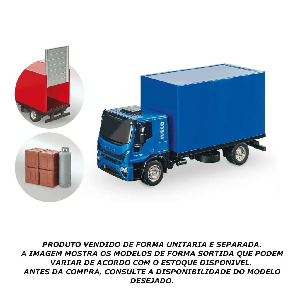 Carreta de Brinquedo Iveco com Trator Escavadeira Realistas Usual - Ri Happy