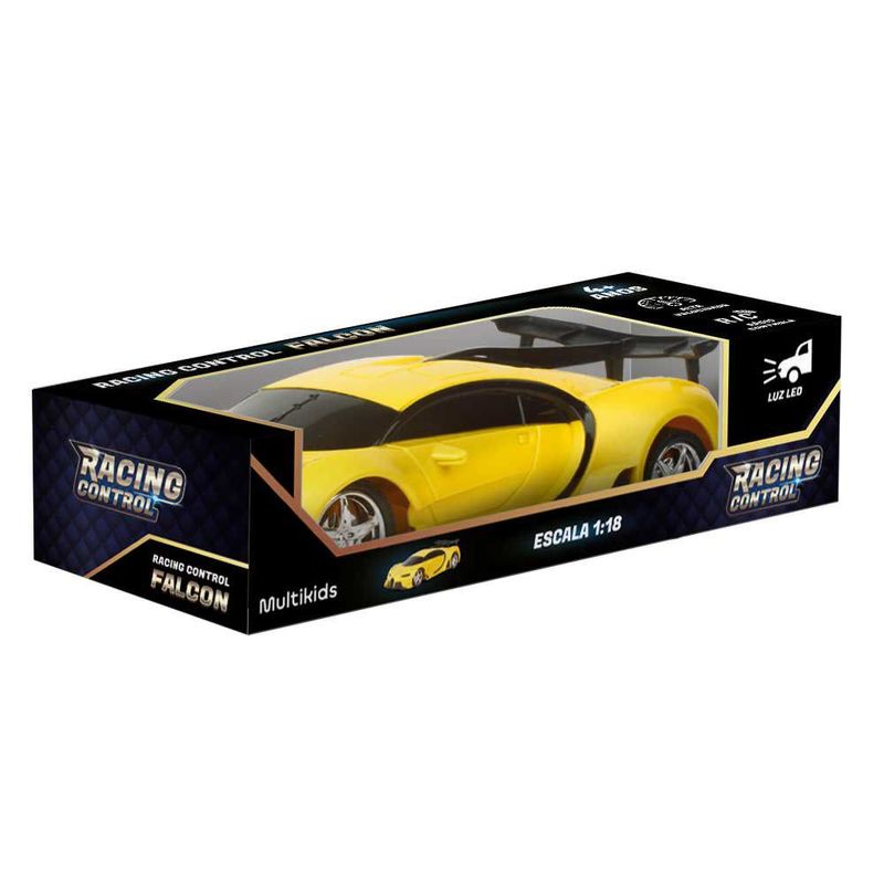 Carrinho-Com-Controle-Remoto---Racing-Control-Falcon---Escala-1-18---Multikids---Amarelo-1