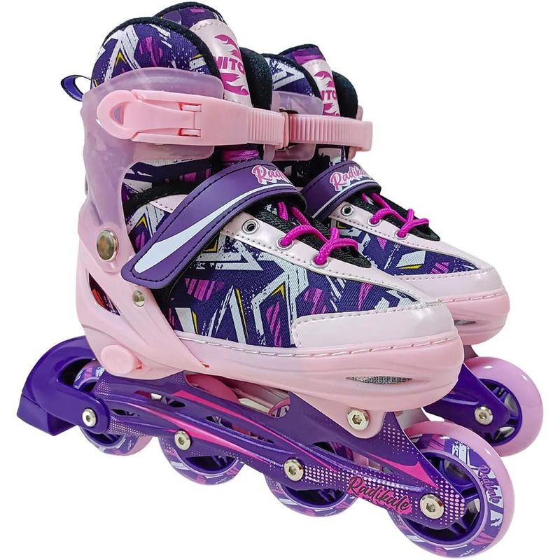 Patins-Infantil-Inline---Radikale---Com-Led---Rosa---34-37---Unitoys-0