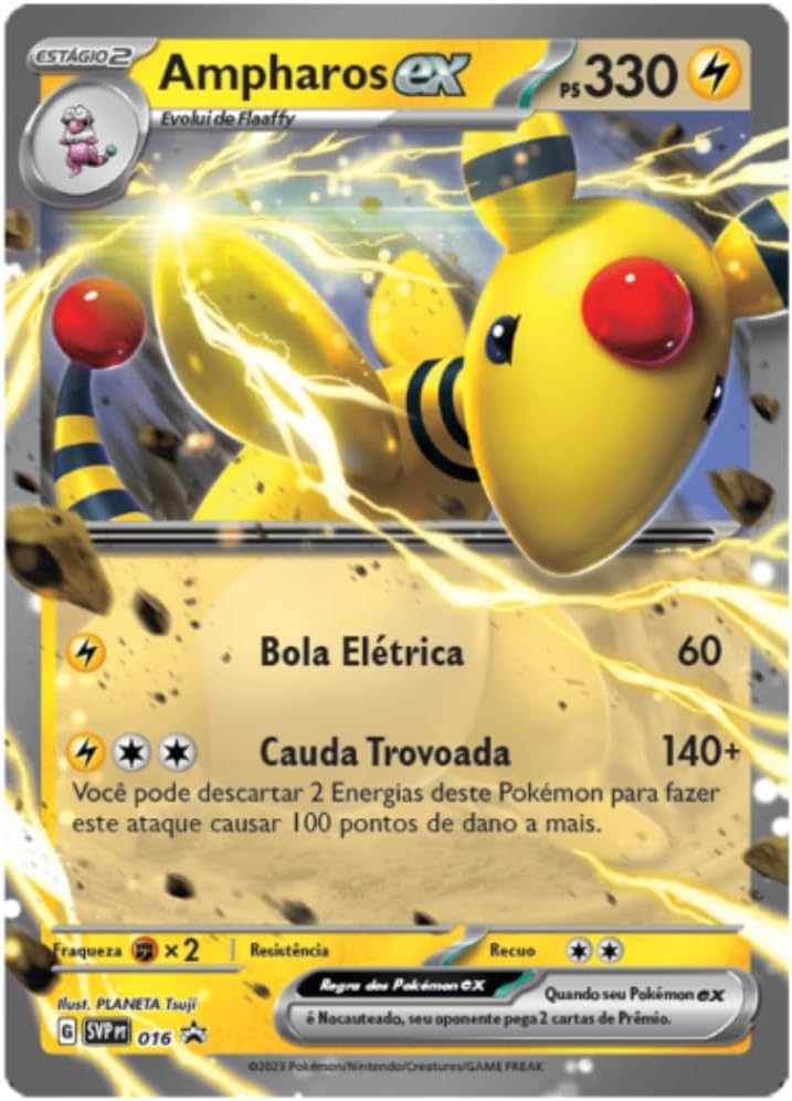 DECK POKEMON BARALHO BATALHA Ampharos EX - Ultra rara - TRENDS Brinquedos