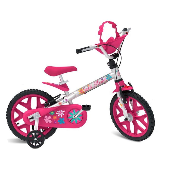 Bicicleta---Aro-16---Sweet-Flower-Pro---Branco---Bandeirante-0