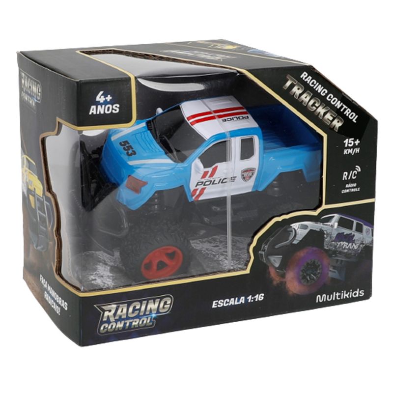 Carrinho-Com-Controle-Remoto---Racing-Control-Tracker---Escala-1-16---Policia---Multikids---Azul-2