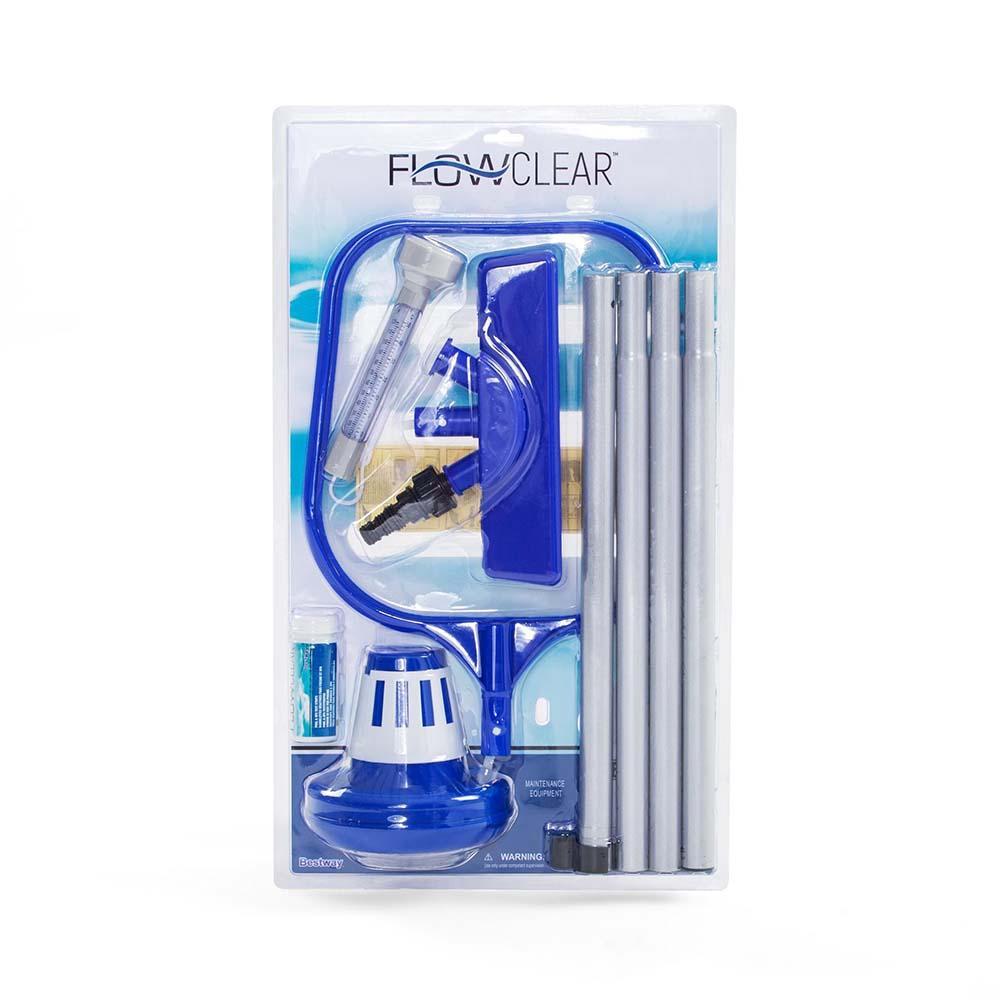 Encontraproduto.com.br - Conjunto de Acessórios de Piscina c/ 1 Kit de Manutenção + 1 Flutuador Químico + 1 Indicador de PH + Adesivo de Reparo B