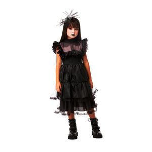 Fantasia Bruxa Halloween Infantil Menina Vestido Preto Clássico e