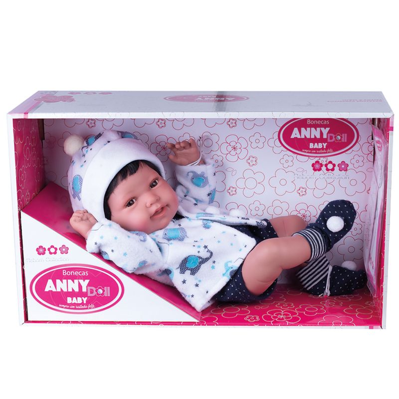 Boneca Bebê - Anny Doll - Baby Reborn Menino - Cotiplás