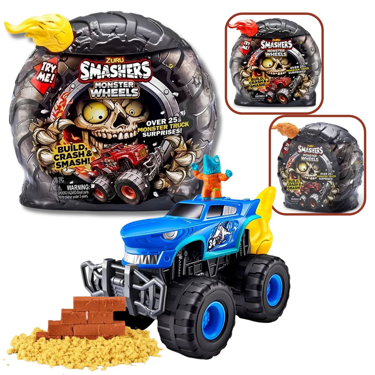 Monster Truck - Conjunto de jogos - Smashers Surpresa S1 - Amarelo
