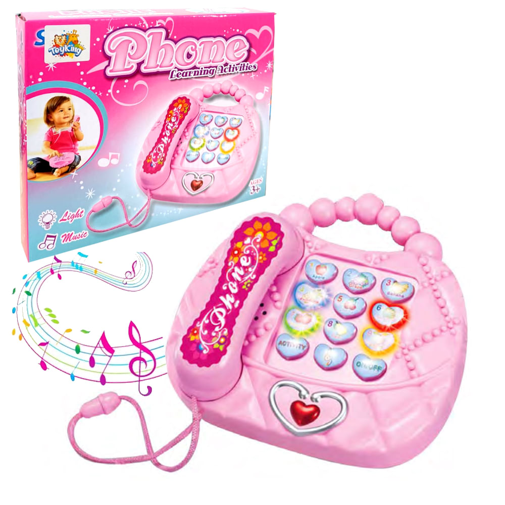 Piano Eletrônico Teclado Infantil Com Microfone Suporte Rosa - Ri Happy