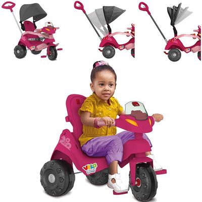 Triciclo Infantil Reclinável com Capota Velobaby Bandeirante - Faz a Boa!