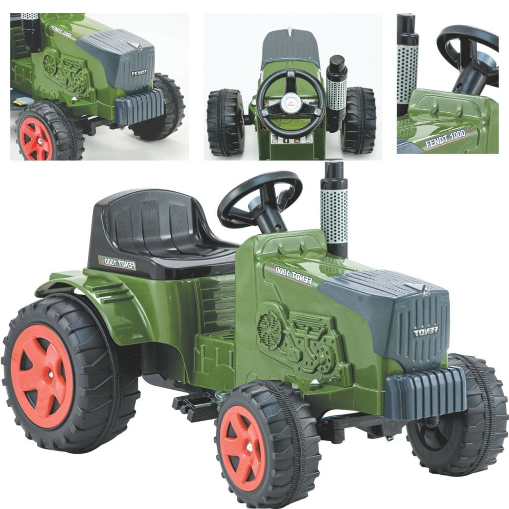 Carrinho Infantil Passeio De Pedal Trator Fendt - Com Caçamba - Biemme -  Verde