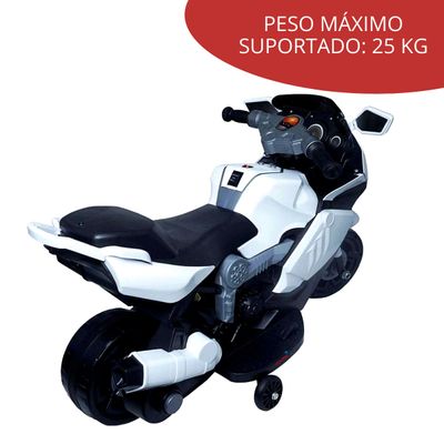 MINI MOTO ELETRICA INFANTIL 6V BRANCO - IMPORTWAY - Ri Happy