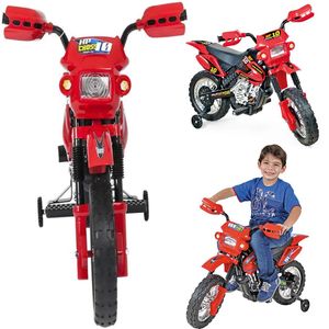 Moto Eletrica Infantil Xplast Speed Chopper 6V Branca Vermelha