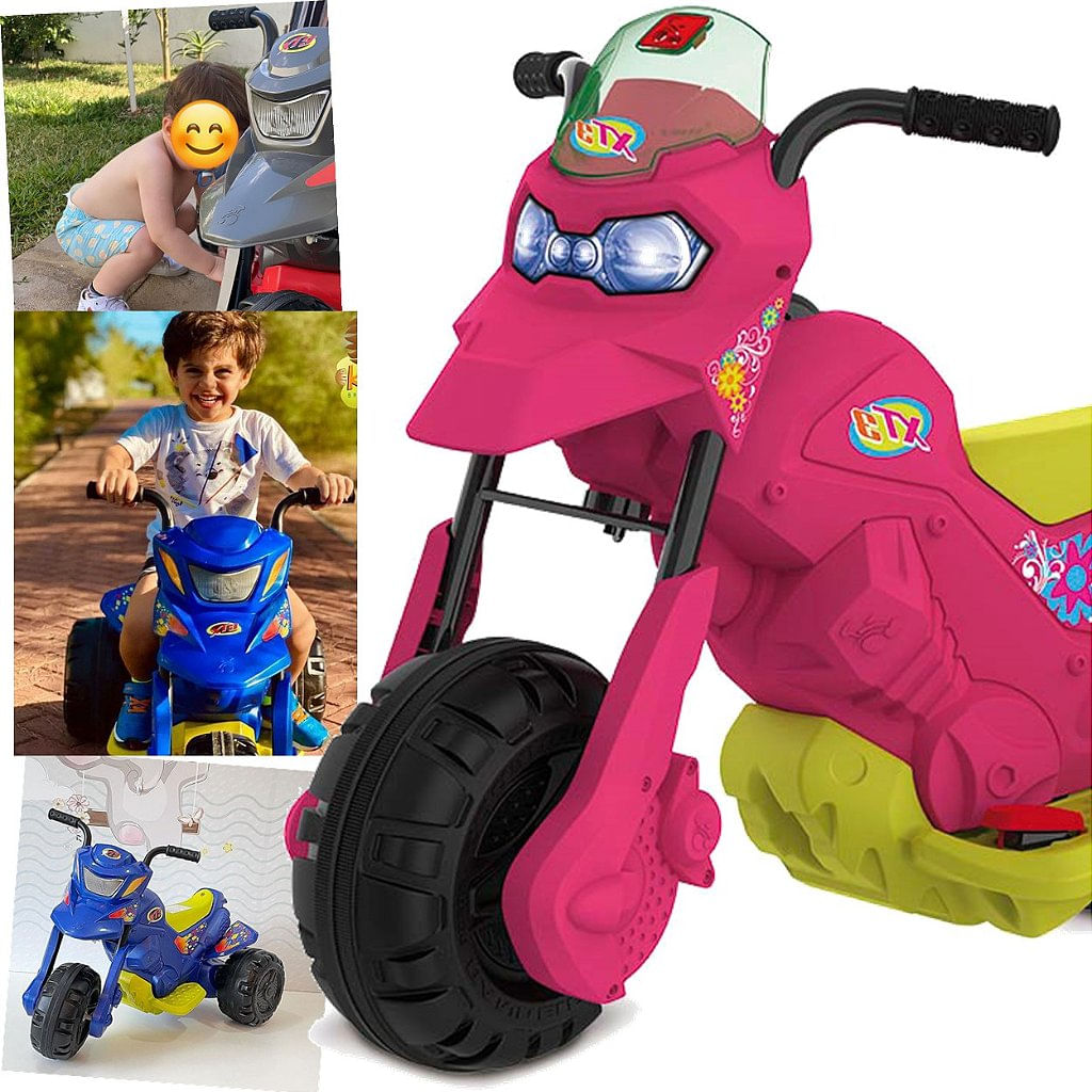 Moto eletrica xt3 infantil de 6v para meninas bandeirante em