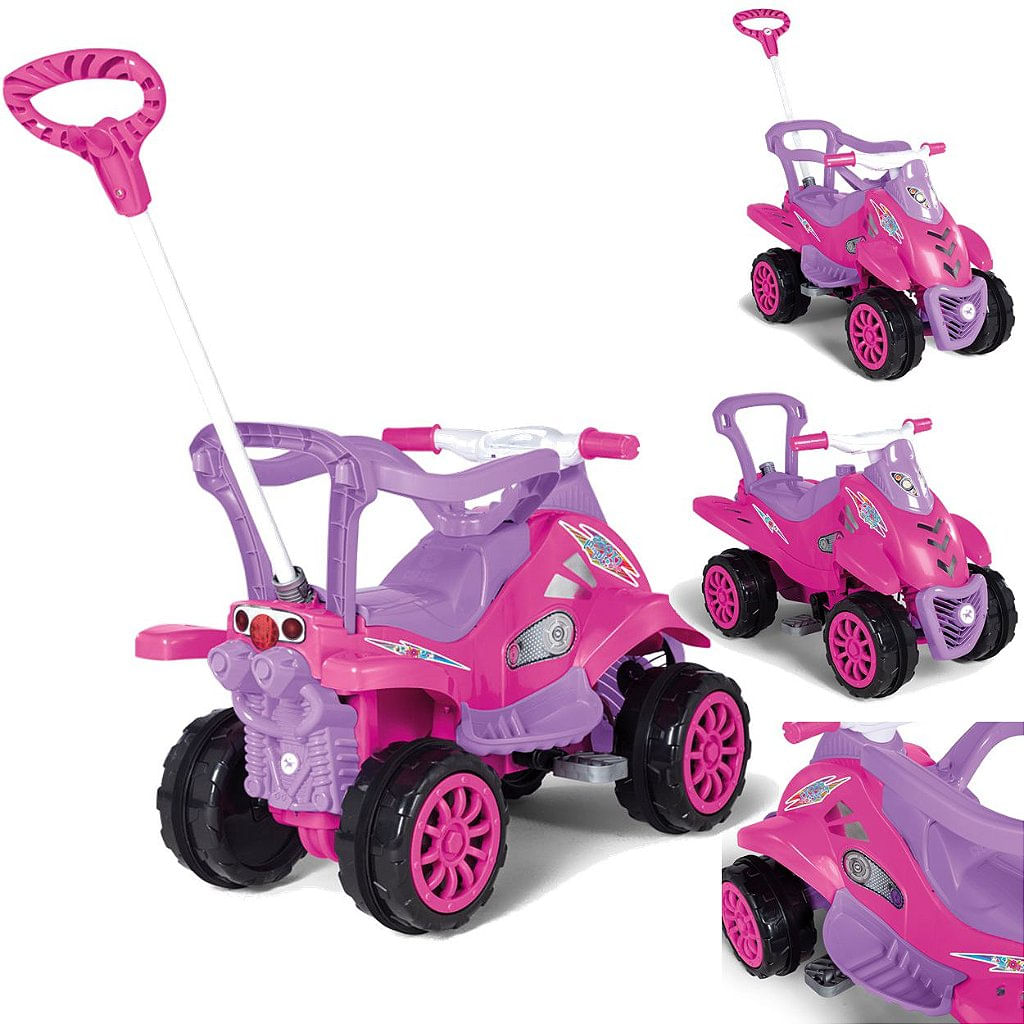 Carrinho Motoca Quadriciclo Cross Turbo - Calesita rosa - Ri Happy