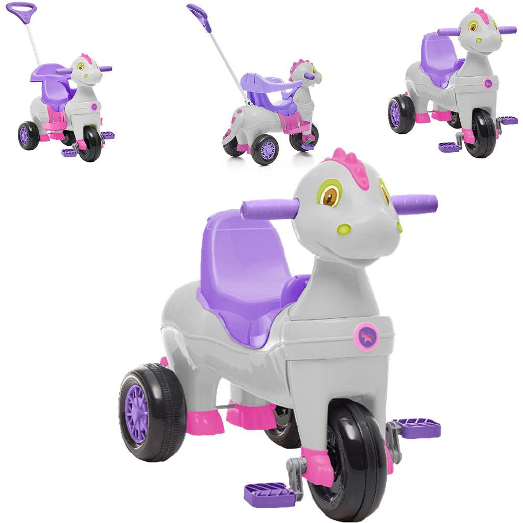 Triciclo Infantil Com Empurrador E Protetor 1-3 Anos Grande