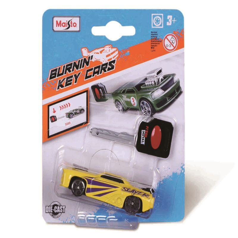 Mini-Carrinho---Burnin--Key-Cars-Asmt---Maisto-1