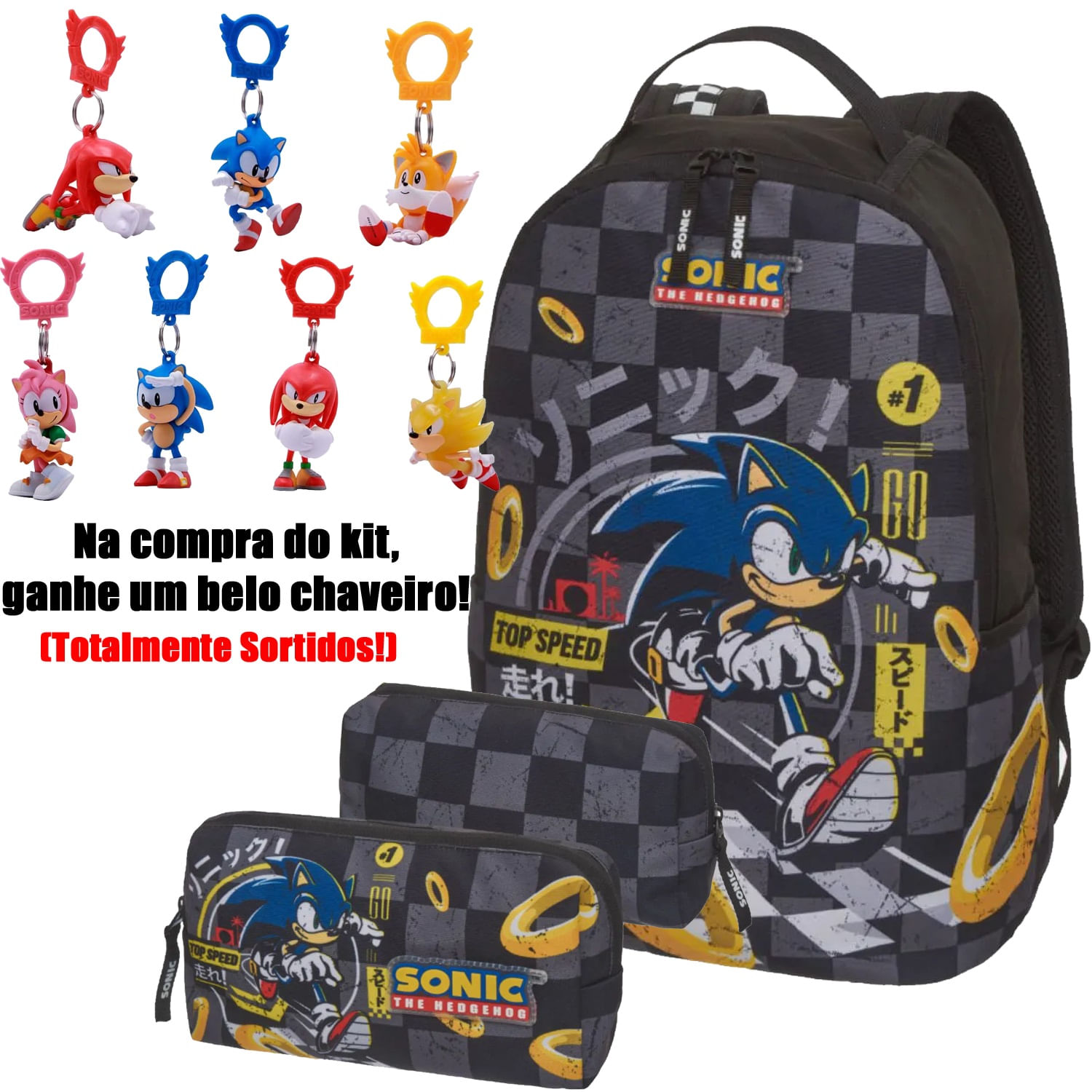 Chaveiro para Mochila Sonic The Hedgehog Sonic Correndo Just Toys