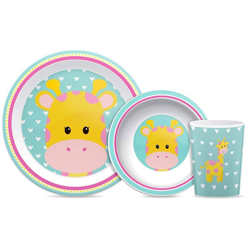 Conjunto-de-Refeicao---3-Pecas---Animal-Fun---Girafa---Buba