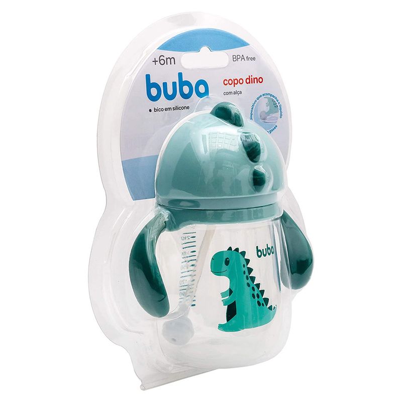 Copo-de-Treinamento-Com-Alca---240Ml---Dino---Azul---Buba