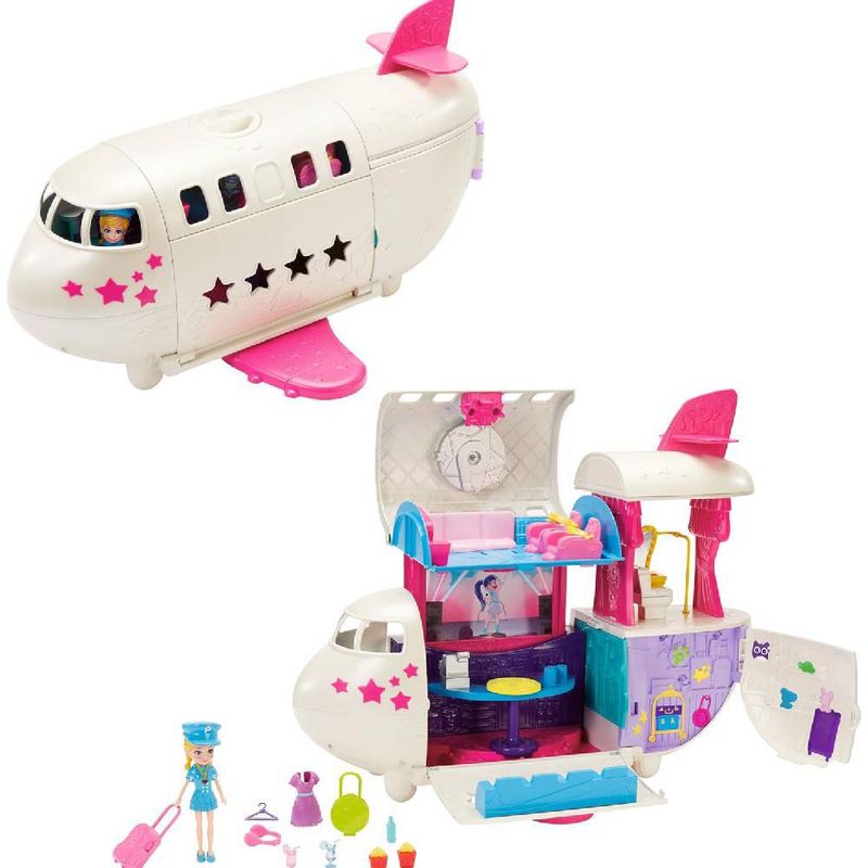 Mini-Boneca-e-Acessorios---Polly-Pocket---Mega-Jato-de-Viagem---Mattel-0