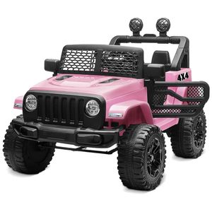 Carro Eletrico Infantil Meninas Controle Luz Som Jeep Rosa