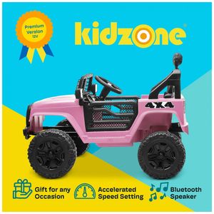 Carro Eletrico Infantil Meninas Controle Luz Som Jeep Rosa