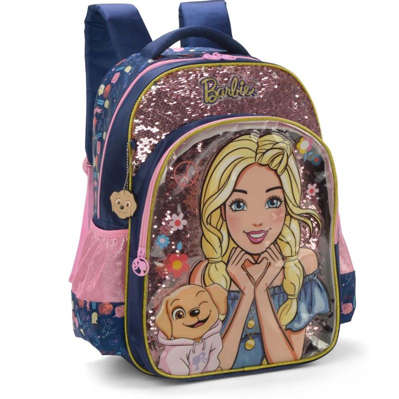 Mochila---Barbie---Azul-com-Paete---Luxcel-0