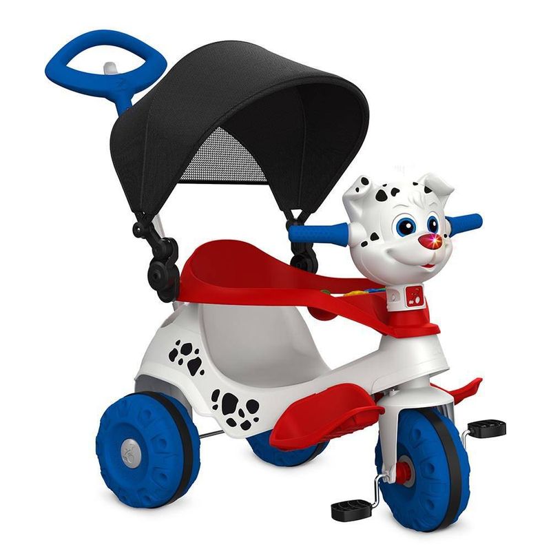 Triciclo-com-Capota---Passeio-e-Pedal---Velobaby---Cachorrinho---Bandeirante---Branco-0