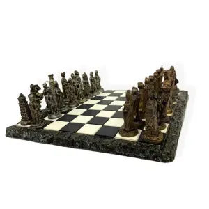 Tabuleiro Jogo Xadrez medieval com peças em resina