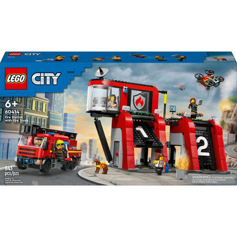 LEGO---City-Fire---Quartel-com-Caminhao-dos-Bombeiros---60414-0
