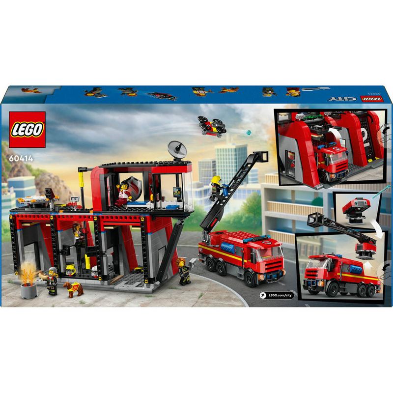 LEGO---City-Fire---Quartel-com-Caminhao-dos-Bombeiros---60414-2