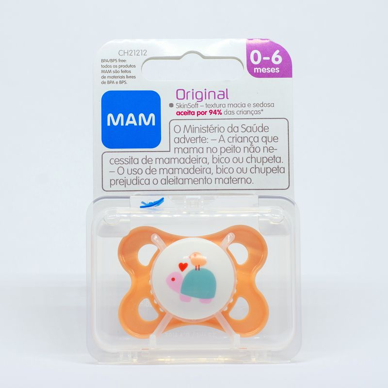 Chupeta---Mam---Original-Trends---Tartaruga-e-Passaro---Bico-de-Silicone-SkinSoft---Rosa-1