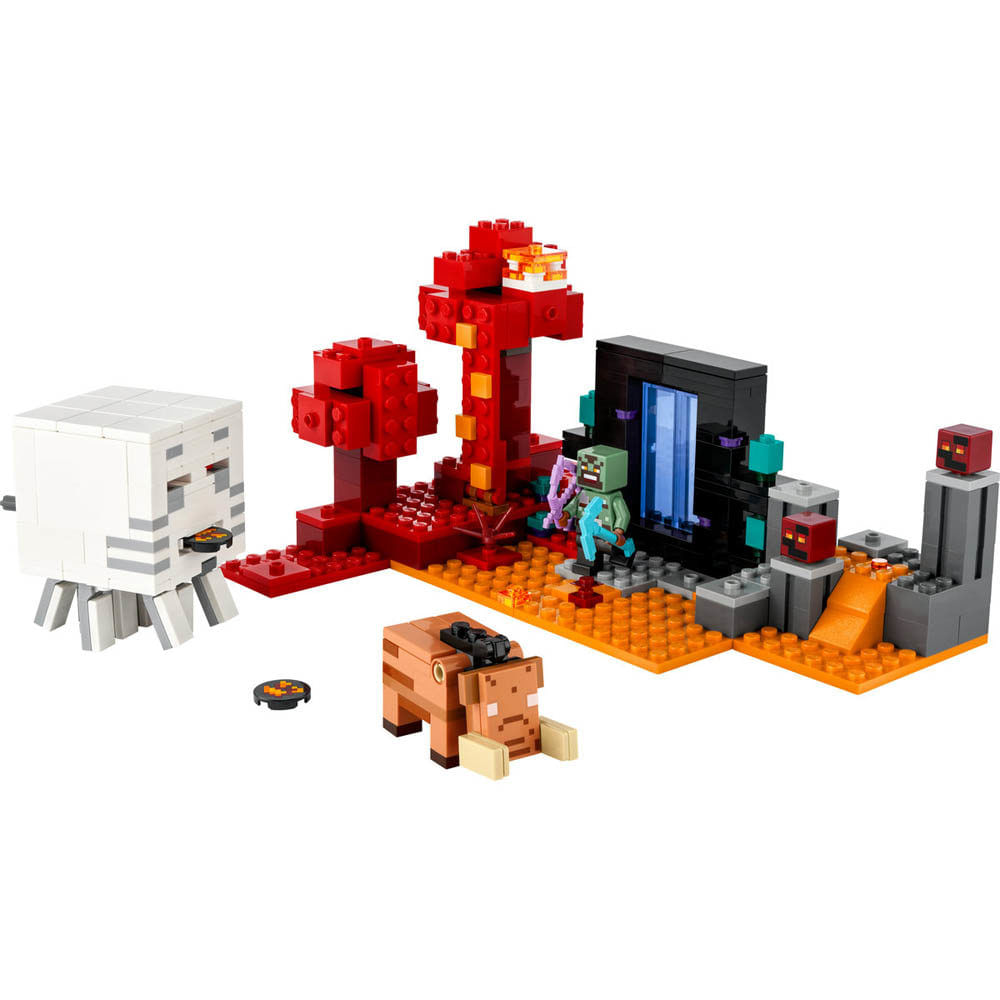 Blocos de Montar - Minecraft Emboscada do Portal do Nether LEGO DO BRASIL