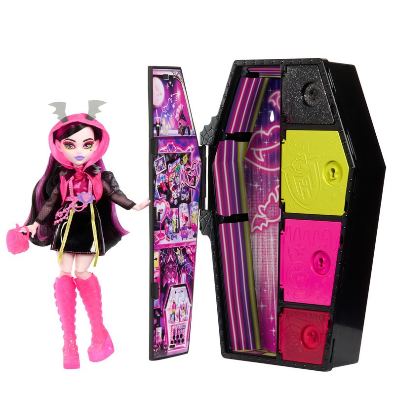 Boneca-Articulada-com-Acessorios---Monster-High---Draculaura-Neon---Mattel-5