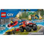 Lego-City---Caminhao-dos-Bombeiros-4x4-com-Barco-de-Resgate---60412-0