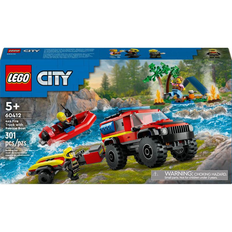 Lego-City---Caminhao-dos-Bombeiros-4x4-com-Barco-de-Resgate---60412-0