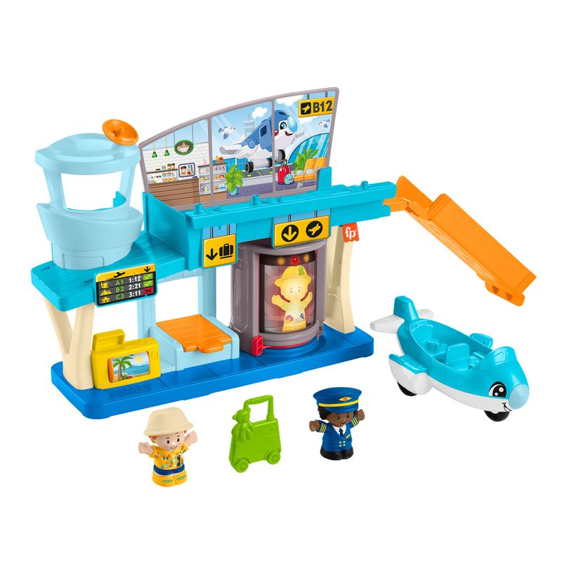 Conjunto-De-Mini-Bonecos-E-Acessorios---Little-People---Aventuras-No-Aeroporto---Mattel-0