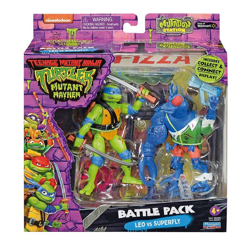 Figura-de-Acao---Tartarugas-Ninja---Pack-Bem-Vs-Mal---Leonardo-Vs-Baxter-Fly---Sunny---0