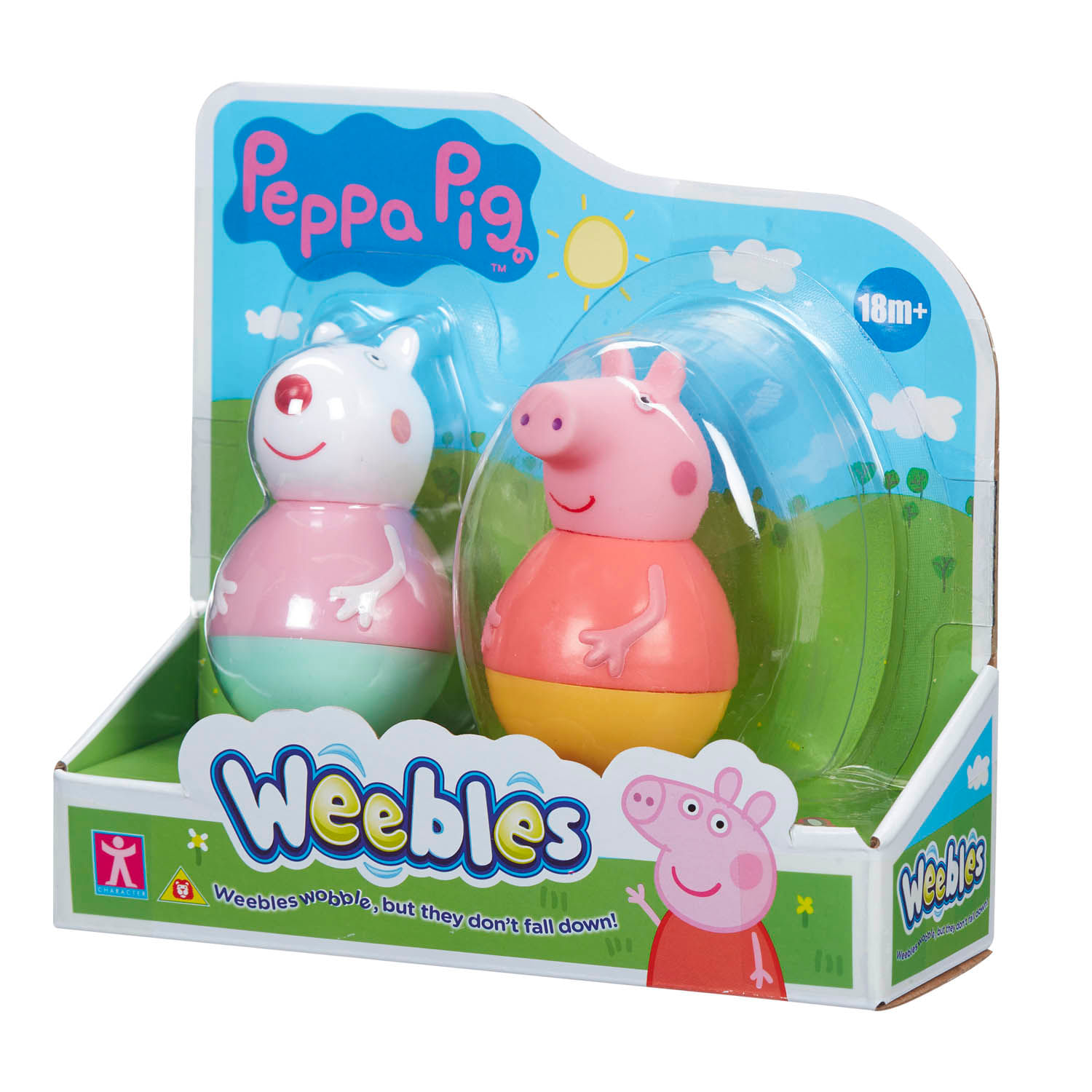 Peppa Pig - Pack com 2 Weebles de 8cm - Peppa e Susie